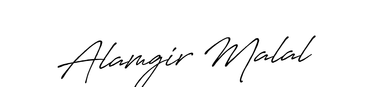 How to make Alamgir Malal name signature. Use Antro_Vectra_Bolder style for creating short signs online. This is the latest handwritten sign. Alamgir Malal signature style 7 images and pictures png