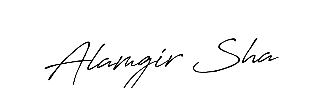 The best way (Antro_Vectra_Bolder) to make a short signature is to pick only two or three words in your name. The name Alamgir Sha include a total of six letters. For converting this name. Alamgir Sha signature style 7 images and pictures png