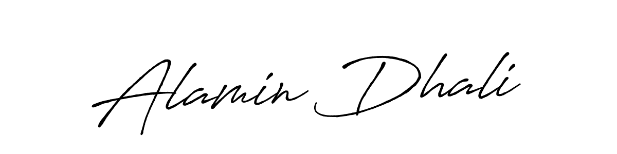 Make a beautiful signature design for name Alamin Dhali. With this signature (Antro_Vectra_Bolder) style, you can create a handwritten signature for free. Alamin Dhali signature style 7 images and pictures png
