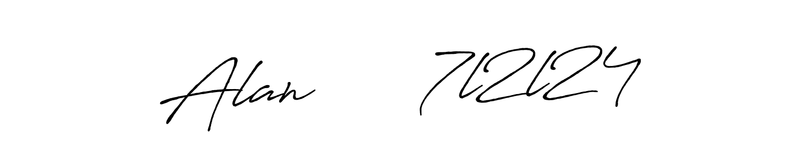 Design your own signature with our free online signature maker. With this signature software, you can create a handwritten (Antro_Vectra_Bolder) signature for name Alan      7l2l24. Alan      7l2l24 signature style 7 images and pictures png