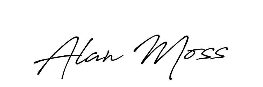 Also You can easily find your signature by using the search form. We will create Alan Moss name handwritten signature images for you free of cost using Antro_Vectra_Bolder sign style. Alan Moss signature style 7 images and pictures png