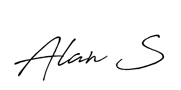 How to make Alan S name signature. Use Antro_Vectra_Bolder style for creating short signs online. This is the latest handwritten sign. Alan S signature style 7 images and pictures png