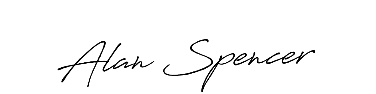 How to make Alan Spencer name signature. Use Antro_Vectra_Bolder style for creating short signs online. This is the latest handwritten sign. Alan Spencer signature style 7 images and pictures png