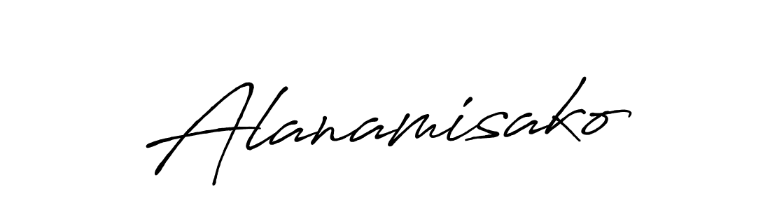 Make a beautiful signature design for name Alanamisako. With this signature (Antro_Vectra_Bolder) style, you can create a handwritten signature for free. Alanamisako signature style 7 images and pictures png