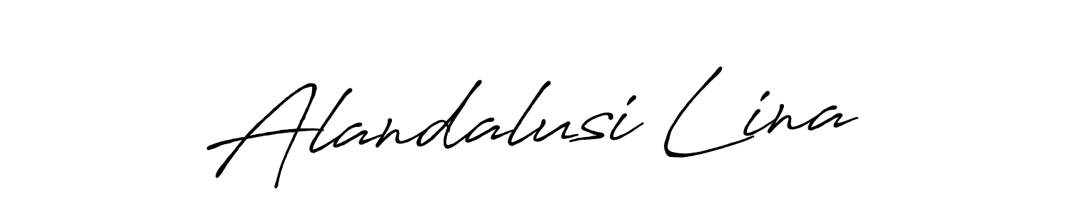 Similarly Antro_Vectra_Bolder is the best handwritten signature design. Signature creator online .You can use it as an online autograph creator for name Alandalusi Lina. Alandalusi Lina signature style 7 images and pictures png