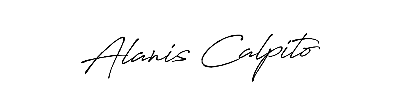 Use a signature maker to create a handwritten signature online. With this signature software, you can design (Antro_Vectra_Bolder) your own signature for name Alanis Calpito. Alanis Calpito signature style 7 images and pictures png