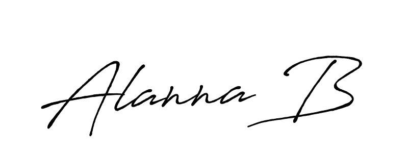 The best way (Antro_Vectra_Bolder) to make a short signature is to pick only two or three words in your name. The name Alanna B include a total of six letters. For converting this name. Alanna B signature style 7 images and pictures png