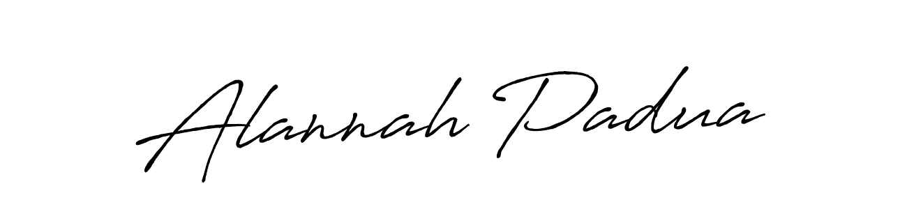 Make a beautiful signature design for name Alannah Padua. With this signature (Antro_Vectra_Bolder) style, you can create a handwritten signature for free. Alannah Padua signature style 7 images and pictures png