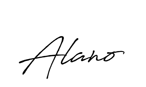 You should practise on your own different ways (Antro_Vectra_Bolder) to write your name (Alano) in signature. don't let someone else do it for you. Alano signature style 7 images and pictures png