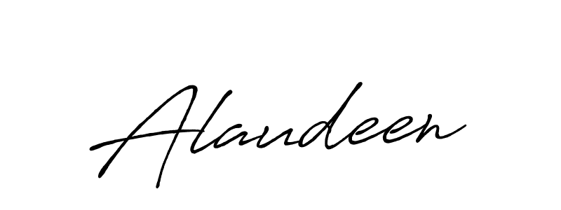Use a signature maker to create a handwritten signature online. With this signature software, you can design (Antro_Vectra_Bolder) your own signature for name Alaudeen. Alaudeen signature style 7 images and pictures png