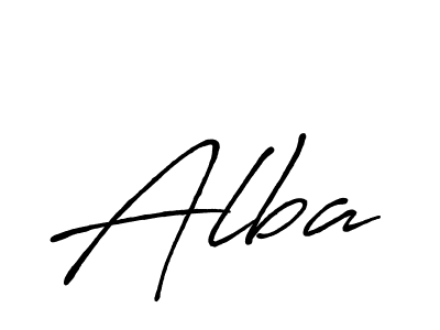 Design your own signature with our free online signature maker. With this signature software, you can create a handwritten (Antro_Vectra_Bolder) signature for name Alba. Alba signature style 7 images and pictures png