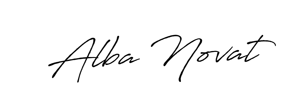 The best way (Antro_Vectra_Bolder) to make a short signature is to pick only two or three words in your name. The name Alba Novat include a total of six letters. For converting this name. Alba Novat signature style 7 images and pictures png