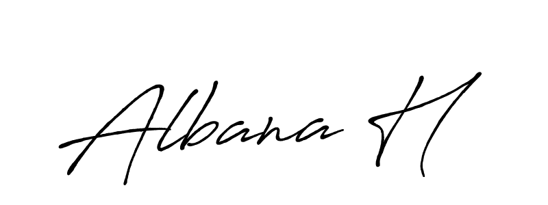 Design your own signature with our free online signature maker. With this signature software, you can create a handwritten (Antro_Vectra_Bolder) signature for name Albana H. Albana H signature style 7 images and pictures png