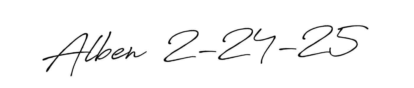 Use a signature maker to create a handwritten signature online. With this signature software, you can design (Antro_Vectra_Bolder) your own signature for name Alben  2-24-25. Alben  2-24-25 signature style 7 images and pictures png