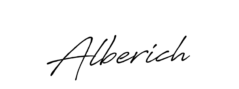 Use a signature maker to create a handwritten signature online. With this signature software, you can design (Antro_Vectra_Bolder) your own signature for name Alberich. Alberich signature style 7 images and pictures png