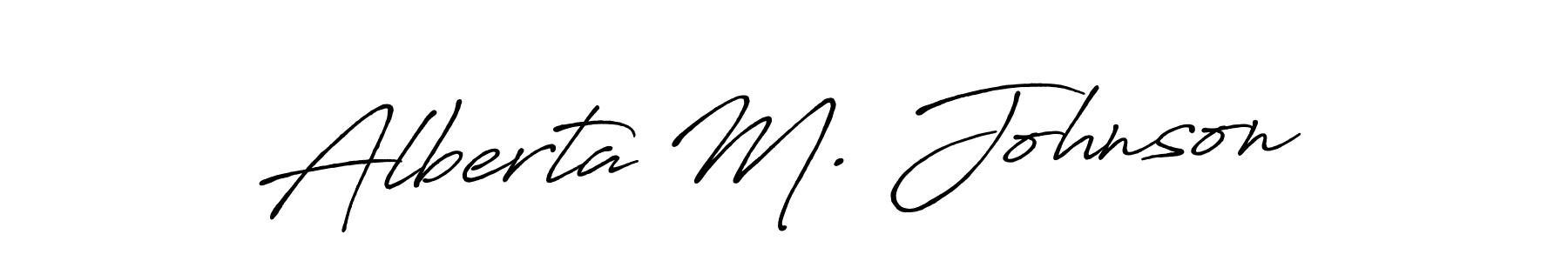 It looks lik you need a new signature style for name Alberta M. Johnson. Design unique handwritten (Antro_Vectra_Bolder) signature with our free signature maker in just a few clicks. Alberta M. Johnson signature style 7 images and pictures png