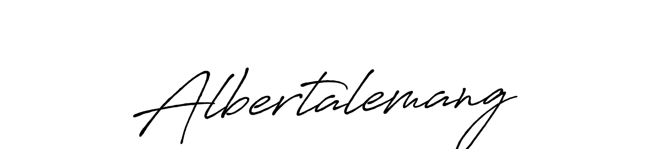 How to make Albertalemang signature? Antro_Vectra_Bolder is a professional autograph style. Create handwritten signature for Albertalemang name. Albertalemang signature style 7 images and pictures png