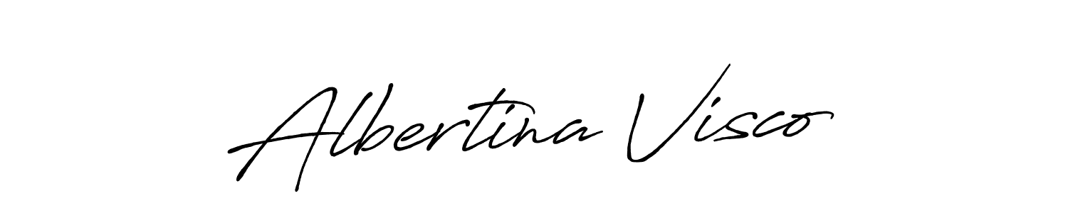 How to make Albertina Visco name signature. Use Antro_Vectra_Bolder style for creating short signs online. This is the latest handwritten sign. Albertina Visco signature style 7 images and pictures png