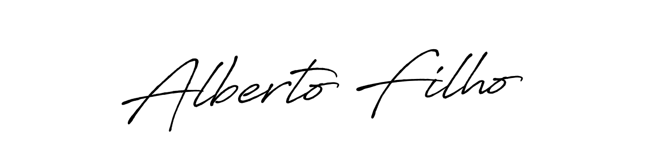 Make a beautiful signature design for name Alberto Filho. With this signature (Antro_Vectra_Bolder) style, you can create a handwritten signature for free. Alberto Filho signature style 7 images and pictures png