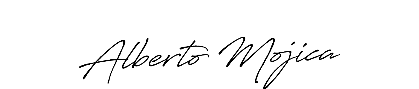 How to make Alberto Mojica name signature. Use Antro_Vectra_Bolder style for creating short signs online. This is the latest handwritten sign. Alberto Mojica signature style 7 images and pictures png