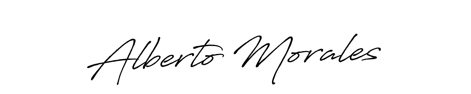 How to make Alberto Morales name signature. Use Antro_Vectra_Bolder style for creating short signs online. This is the latest handwritten sign. Alberto Morales signature style 7 images and pictures png