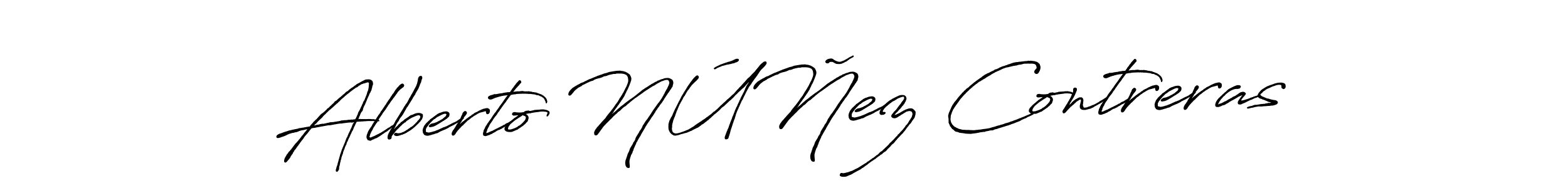 Create a beautiful signature design for name Alberto NÚÑez Contreras. With this signature (Antro_Vectra_Bolder) fonts, you can make a handwritten signature for free. Alberto NÚÑez Contreras signature style 7 images and pictures png