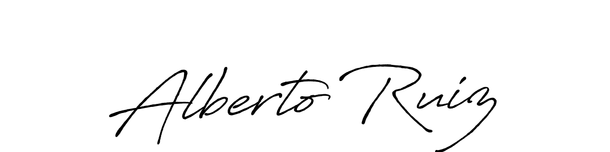 Make a beautiful signature design for name Alberto Ruiz. With this signature (Antro_Vectra_Bolder) style, you can create a handwritten signature for free. Alberto Ruiz signature style 7 images and pictures png