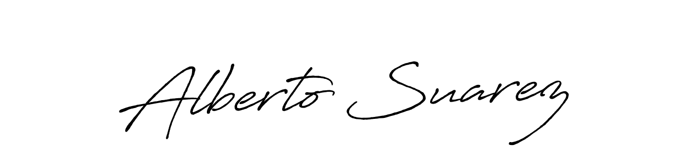 Make a beautiful signature design for name Alberto Suarez. With this signature (Antro_Vectra_Bolder) style, you can create a handwritten signature for free. Alberto Suarez signature style 7 images and pictures png