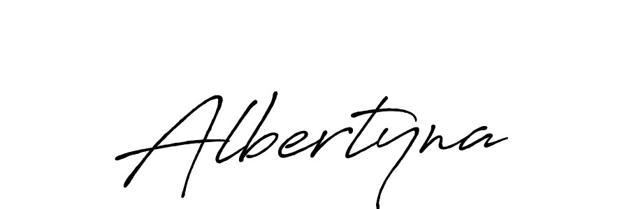 Create a beautiful signature design for name Albertyna. With this signature (Antro_Vectra_Bolder) fonts, you can make a handwritten signature for free. Albertyna signature style 7 images and pictures png