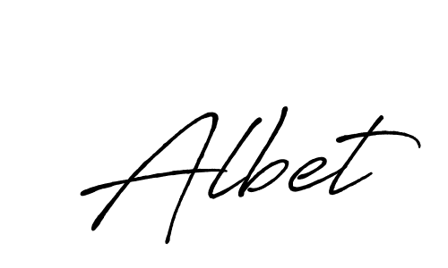 Use a signature maker to create a handwritten signature online. With this signature software, you can design (Antro_Vectra_Bolder) your own signature for name Albet. Albet signature style 7 images and pictures png