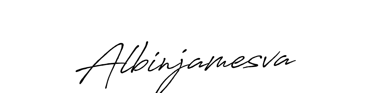 Create a beautiful signature design for name Albinjamesva. With this signature (Antro_Vectra_Bolder) fonts, you can make a handwritten signature for free. Albinjamesva signature style 7 images and pictures png