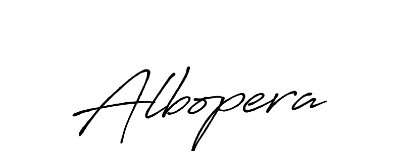 Make a beautiful signature design for name Albopera. With this signature (Antro_Vectra_Bolder) style, you can create a handwritten signature for free. Albopera signature style 7 images and pictures png