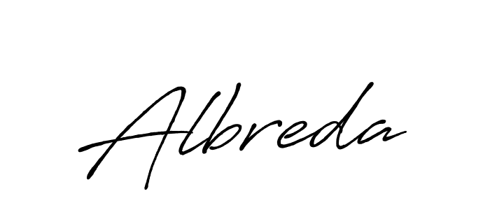 Albreda stylish signature style. Best Handwritten Sign (Antro_Vectra_Bolder) for my name. Handwritten Signature Collection Ideas for my name Albreda. Albreda signature style 7 images and pictures png