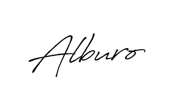 Make a beautiful signature design for name Alburo. With this signature (Antro_Vectra_Bolder) style, you can create a handwritten signature for free. Alburo signature style 7 images and pictures png
