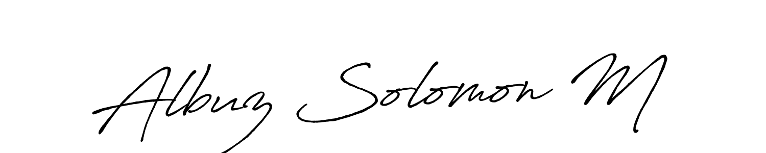 Use a signature maker to create a handwritten signature online. With this signature software, you can design (Antro_Vectra_Bolder) your own signature for name Albuz Solomon M. Albuz Solomon M signature style 7 images and pictures png