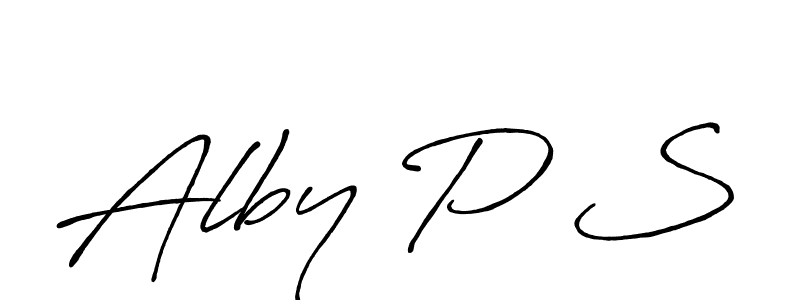Create a beautiful signature design for name Alby P S. With this signature (Antro_Vectra_Bolder) fonts, you can make a handwritten signature for free. Alby P S signature style 7 images and pictures png