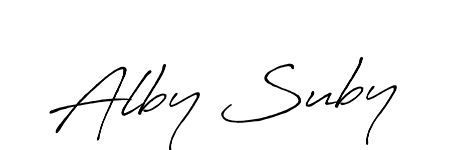 if you are searching for the best signature style for your name Alby Suby. so please give up your signature search. here we have designed multiple signature styles  using Antro_Vectra_Bolder. Alby Suby signature style 7 images and pictures png