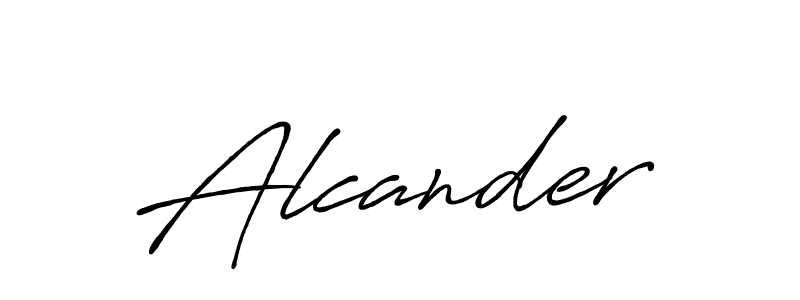 Use a signature maker to create a handwritten signature online. With this signature software, you can design (Antro_Vectra_Bolder) your own signature for name Alcander. Alcander signature style 7 images and pictures png