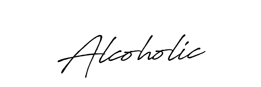 Create a beautiful signature design for name Alcoholic. With this signature (Antro_Vectra_Bolder) fonts, you can make a handwritten signature for free. Alcoholic signature style 7 images and pictures png