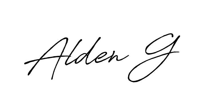 How to make Alden G name signature. Use Antro_Vectra_Bolder style for creating short signs online. This is the latest handwritten sign. Alden G signature style 7 images and pictures png