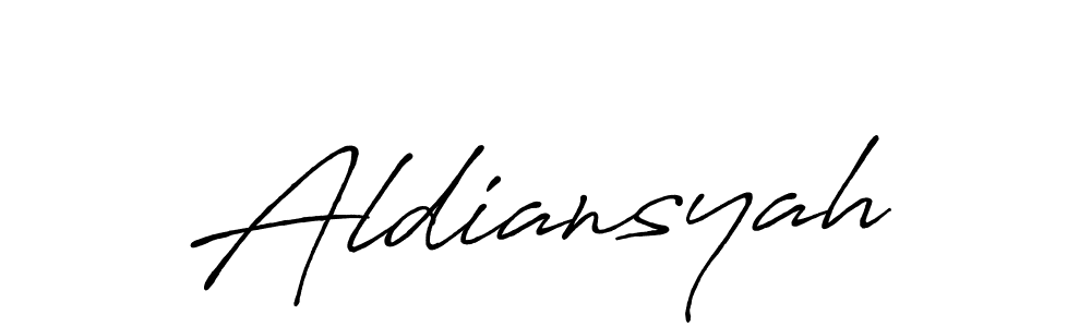 Make a beautiful signature design for name Aldiansyah. With this signature (Antro_Vectra_Bolder) style, you can create a handwritten signature for free. Aldiansyah signature style 7 images and pictures png