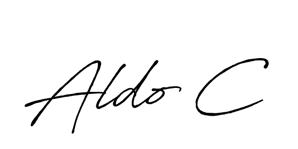 Aldo C stylish signature style. Best Handwritten Sign (Antro_Vectra_Bolder) for my name. Handwritten Signature Collection Ideas for my name Aldo C. Aldo C signature style 7 images and pictures png