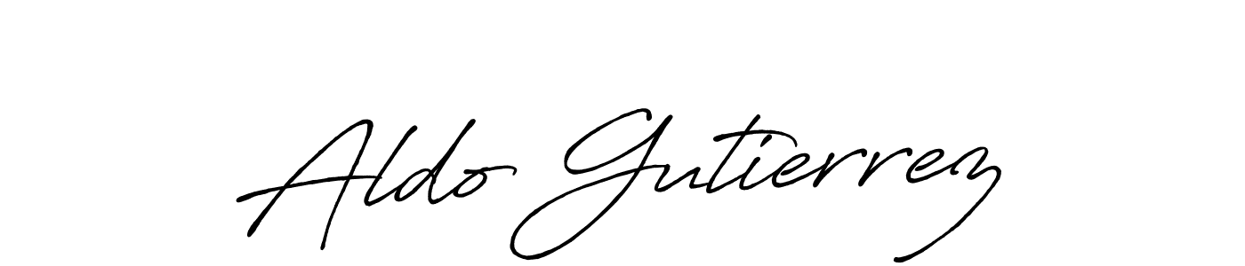 Make a beautiful signature design for name Aldo Gutierrez. With this signature (Antro_Vectra_Bolder) style, you can create a handwritten signature for free. Aldo Gutierrez signature style 7 images and pictures png