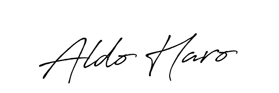 Make a beautiful signature design for name Aldo Haro. With this signature (Antro_Vectra_Bolder) style, you can create a handwritten signature for free. Aldo Haro signature style 7 images and pictures png