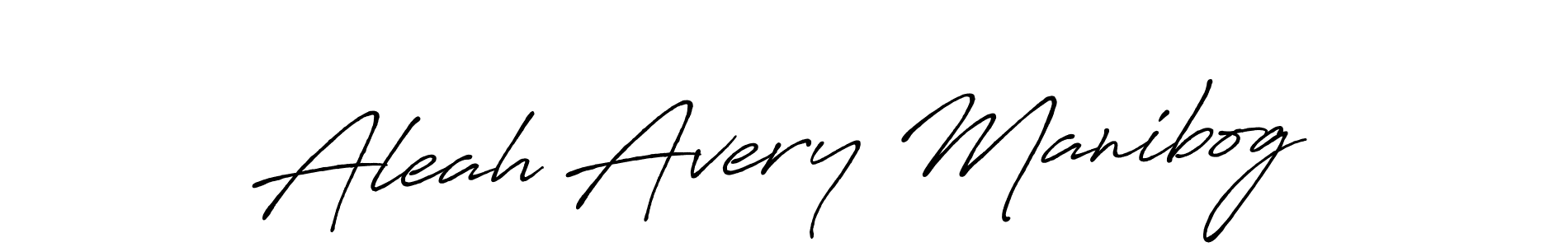 Make a beautiful signature design for name Aleah Avery Manibog. With this signature (Antro_Vectra_Bolder) style, you can create a handwritten signature for free. Aleah Avery Manibog signature style 7 images and pictures png