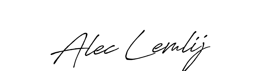 How to make Alec Lemlij name signature. Use Antro_Vectra_Bolder style for creating short signs online. This is the latest handwritten sign. Alec Lemlij signature style 7 images and pictures png