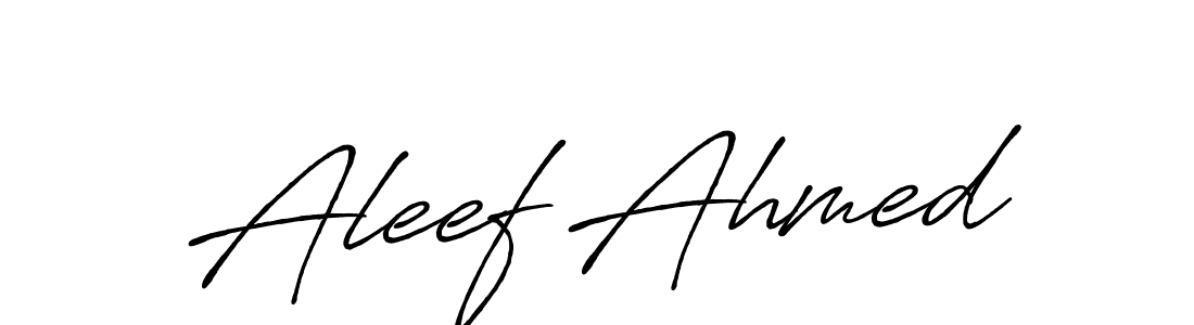 Make a beautiful signature design for name Aleef Ahmed. With this signature (Antro_Vectra_Bolder) style, you can create a handwritten signature for free. Aleef Ahmed signature style 7 images and pictures png