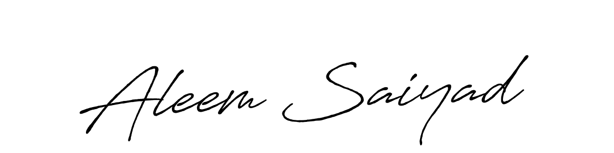 Also we have Aleem Saiyad name is the best signature style. Create professional handwritten signature collection using Antro_Vectra_Bolder autograph style. Aleem Saiyad signature style 7 images and pictures png