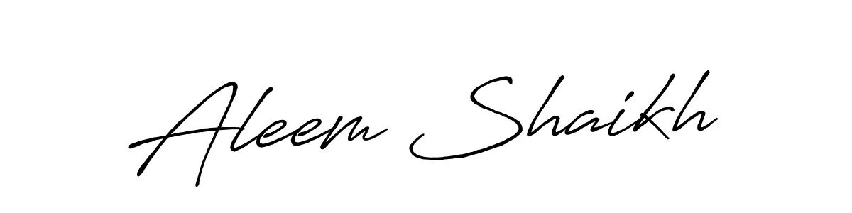 How to make Aleem Shaikh name signature. Use Antro_Vectra_Bolder style for creating short signs online. This is the latest handwritten sign. Aleem Shaikh signature style 7 images and pictures png