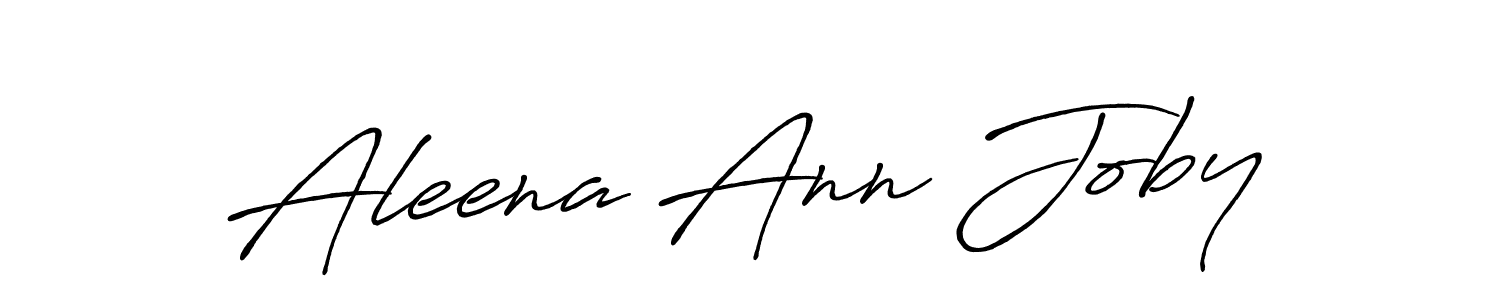 Create a beautiful signature design for name Aleena Ann Joby. With this signature (Antro_Vectra_Bolder) fonts, you can make a handwritten signature for free. Aleena Ann Joby signature style 7 images and pictures png